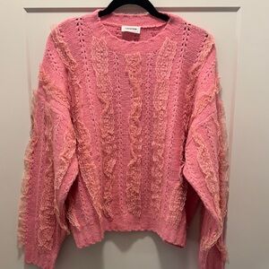 🆕 rareraw Crew Neck Sweater with Beautiful Lace Detail. L. Like New!💥